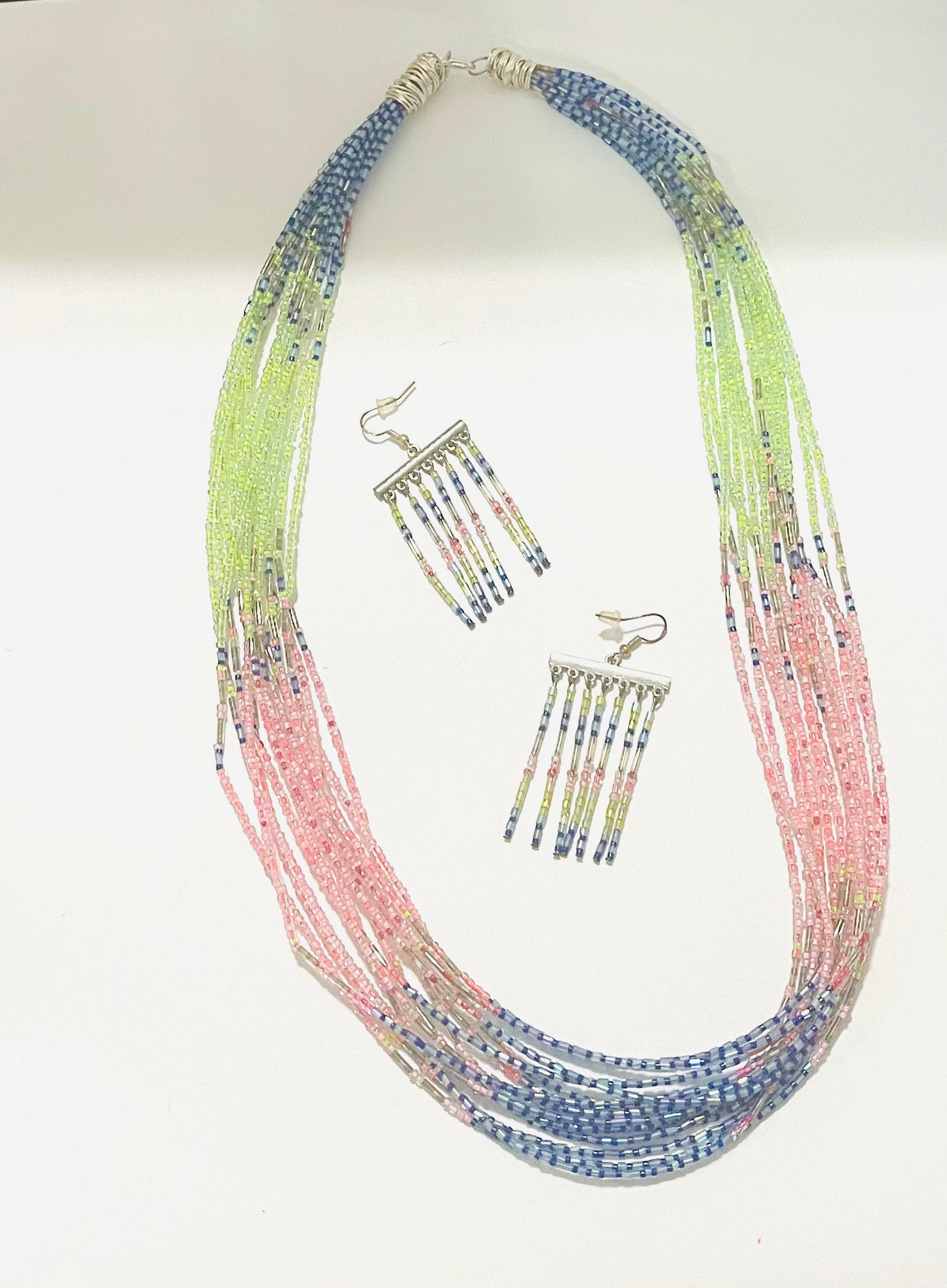 Multi-Strand Hand Beaded Necklace Set