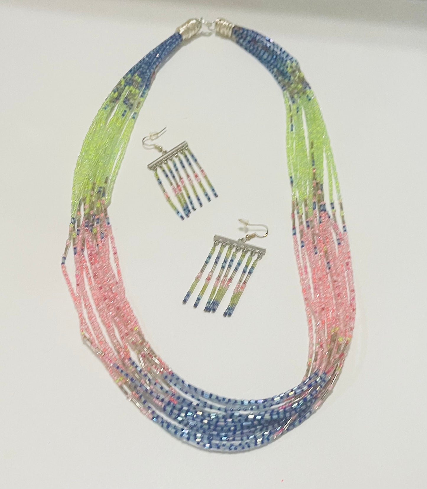 Multi-Strand Hand Beaded Necklace Set