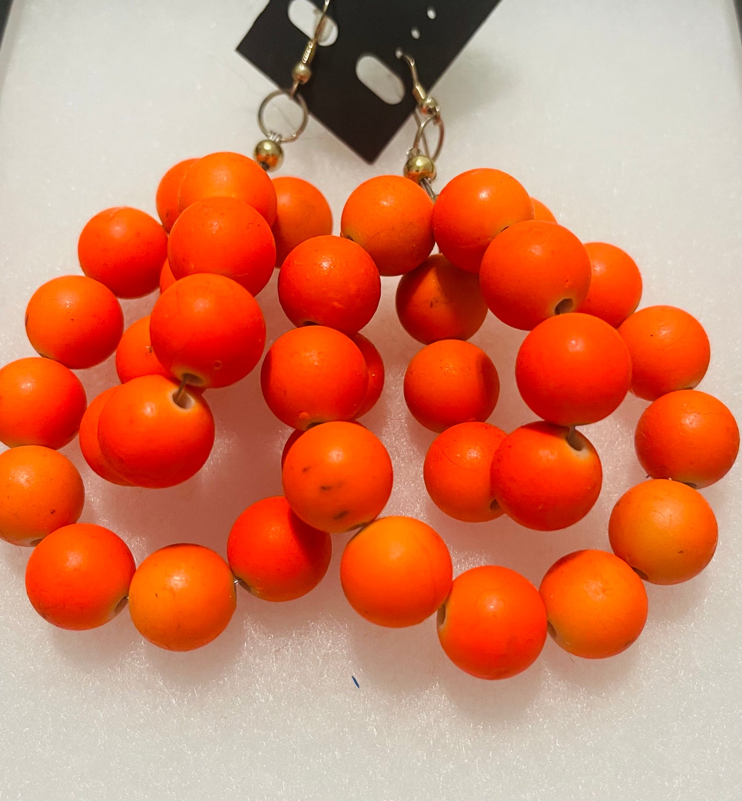 Chunky Neon Orange Earrings