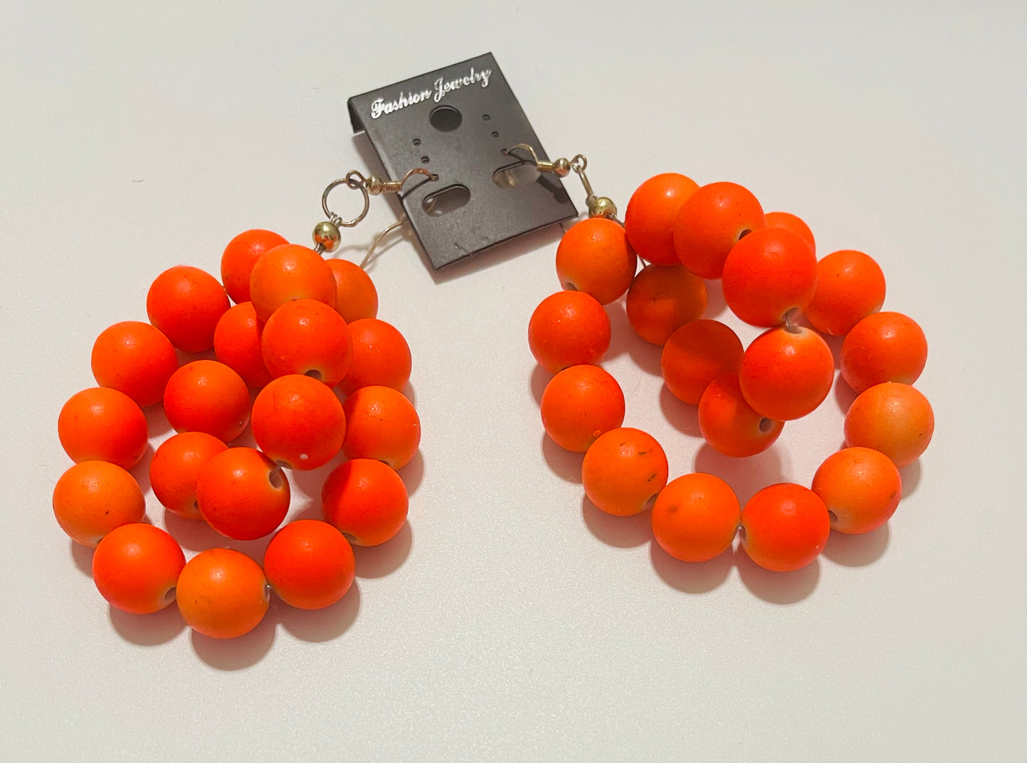 Chunky Neon Orange Earrings