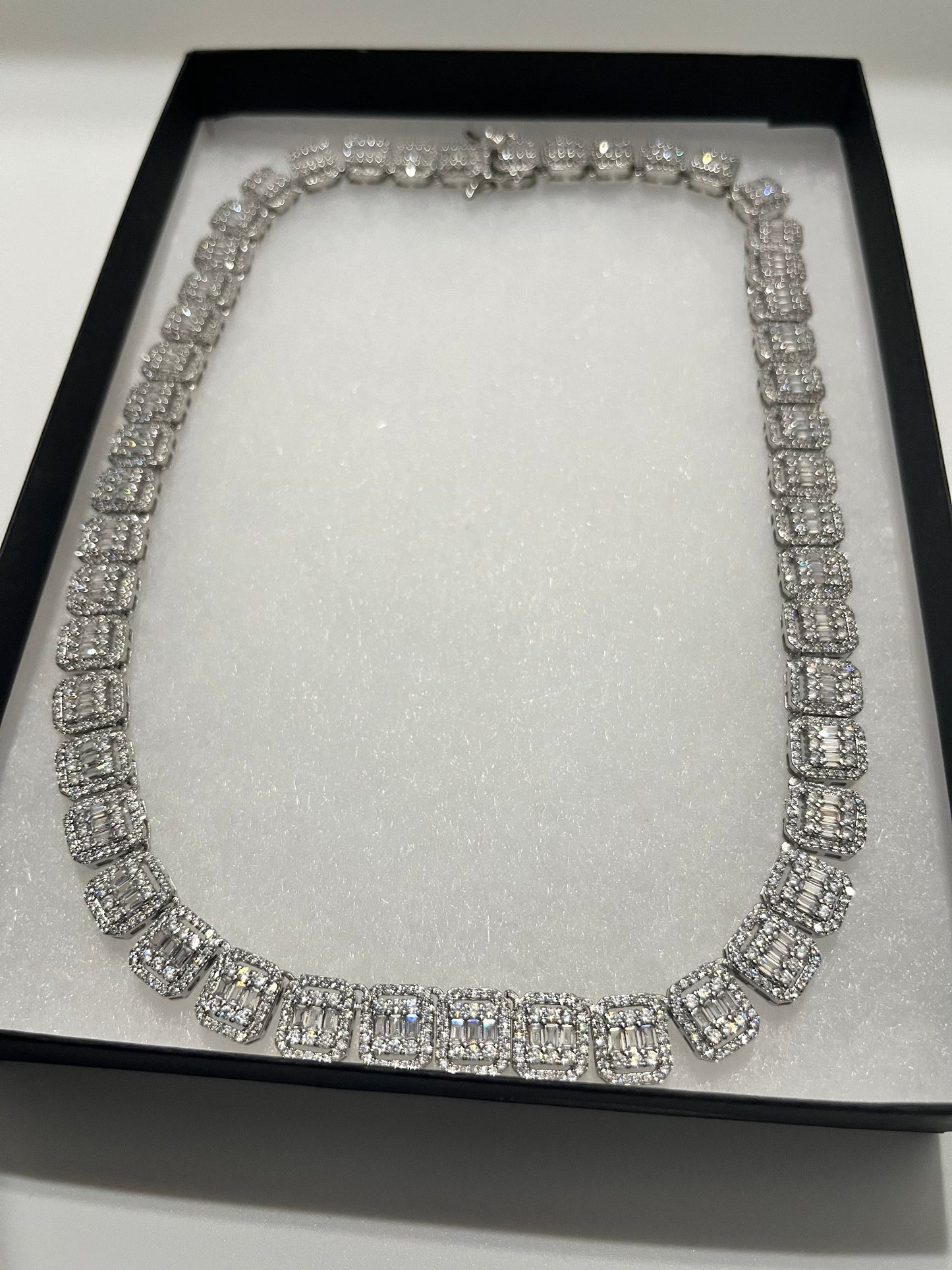 Banquette Square Bling CZNecklace