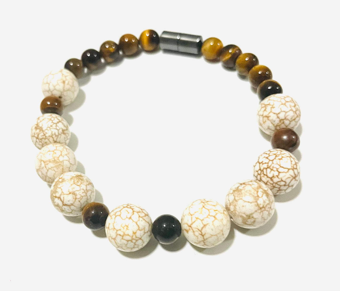 Magnesite and Tigers Eye Bracelet