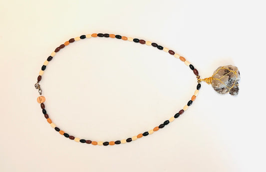 The Cornerstone Wood Beaded Necklace