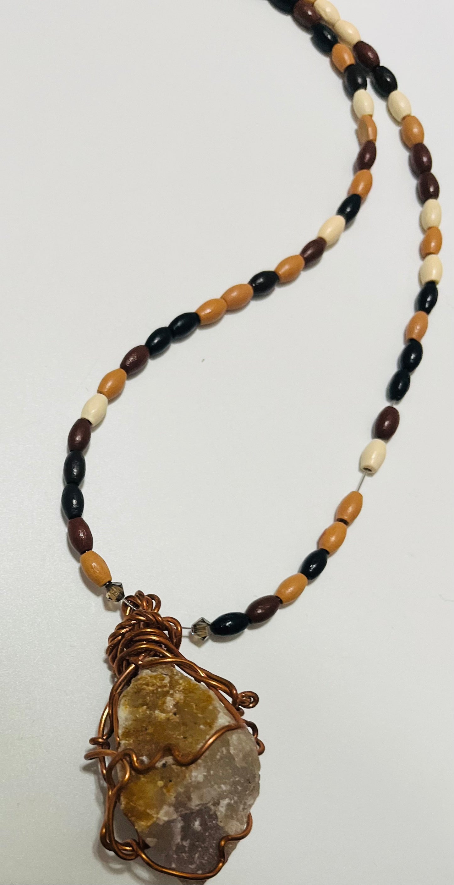 The Cornerstone Beaded Copper Wrapped Necklace