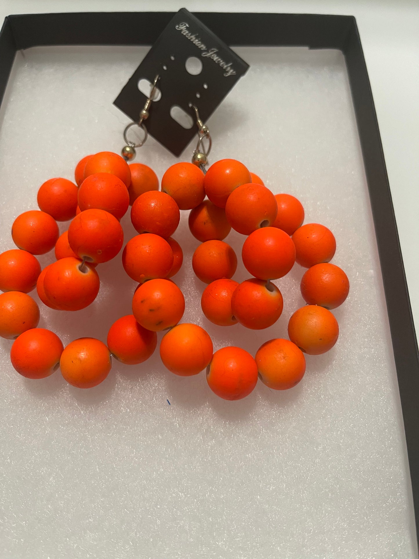 Chunky Neon Orange Earrings